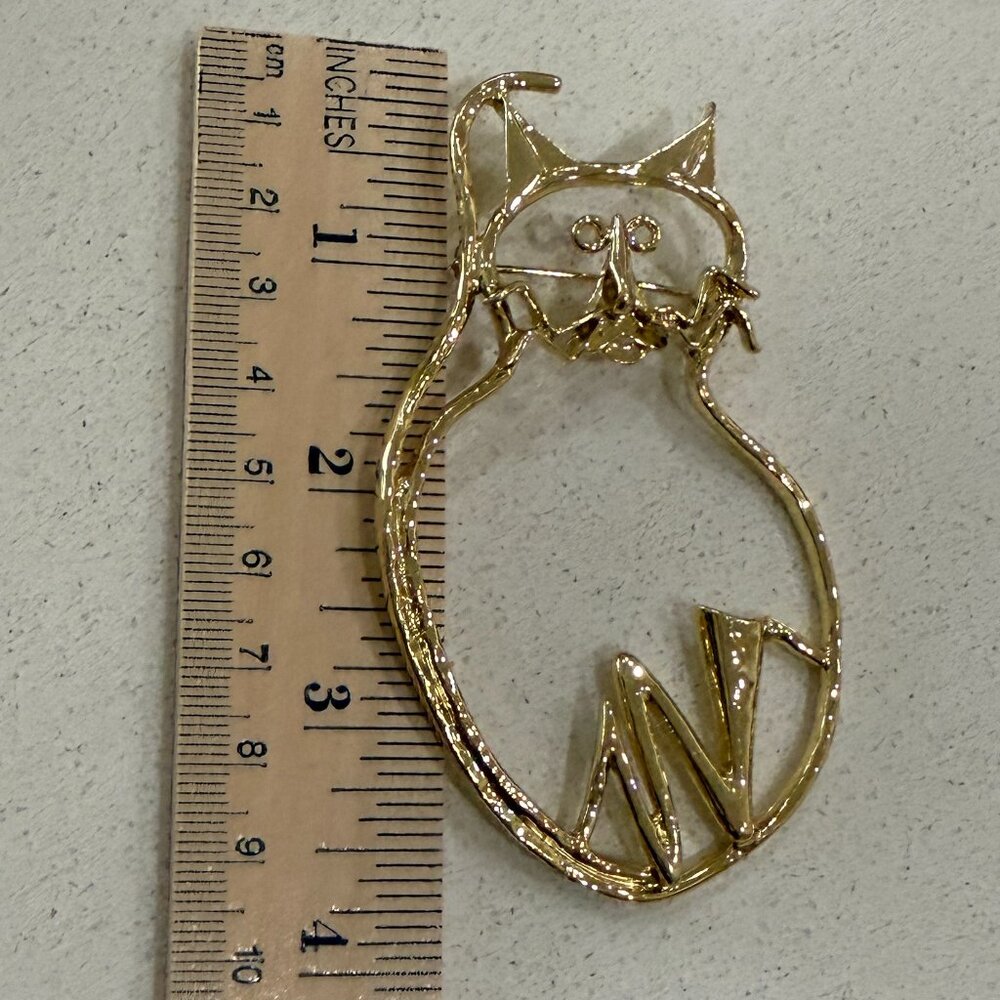 Big Kitty Cat Brooch - Picture 3 of 6
